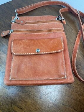 Roots Tribe Soft & Thick Leather Small, Thin Crossbody Festival Bag, Purse